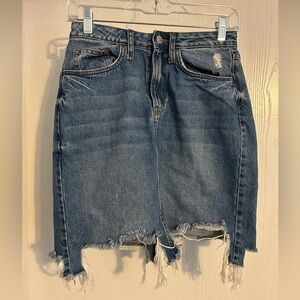 & Denim | Edgy Asymmetrical Denim Skirt | Size 6